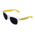 White/Yellow Retro 2 Tone Tinted Lens Sunglasses